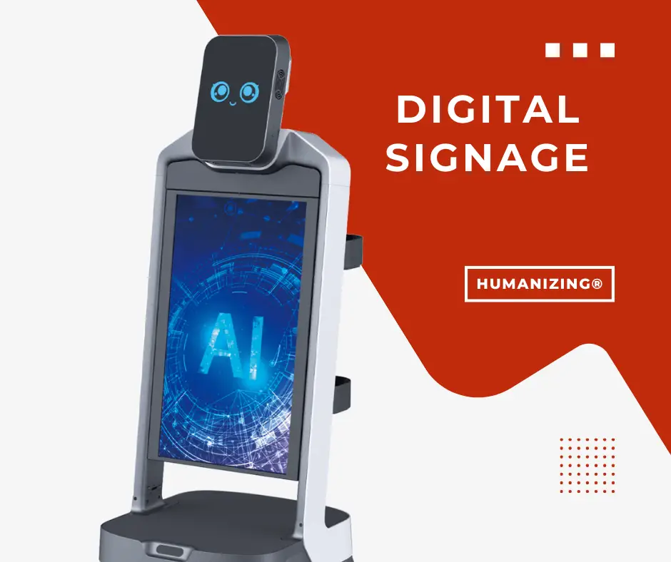 digital signage robots for sale and for hire